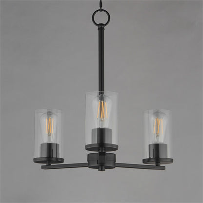 Maxim Lighting Lateral 3 Light 18" Chandelier, Black/Clear
