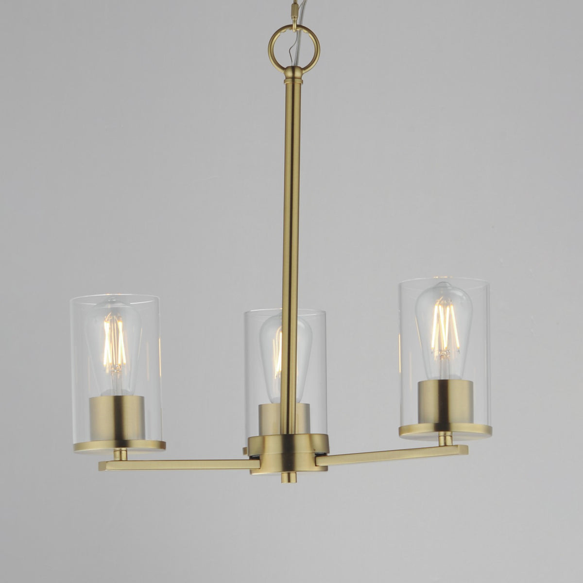 Maxim Lighting Lateral 3 Light 18" Chandelier, Satin Brass/Clear