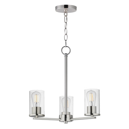 Maxim Lighting Lateral 3 Light 18" Chandelier, Satin Nickel/Clear