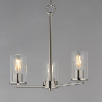 Maxim Lighting Lateral 3 Light 18" Chandelier, Satin Nickel/Clear