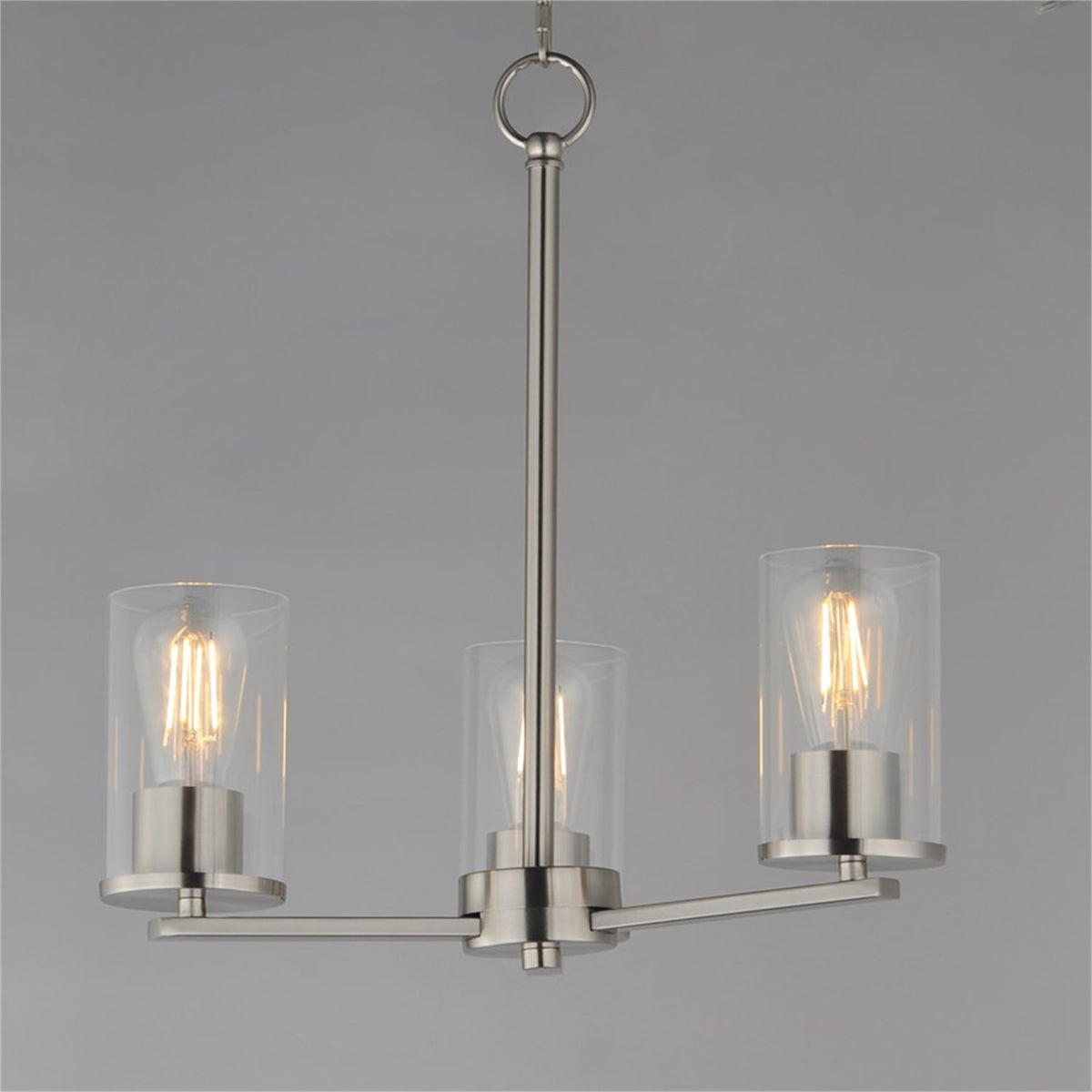 Maxim Lighting Lateral 3 Light 18" Chandelier, Satin Nickel/Clear