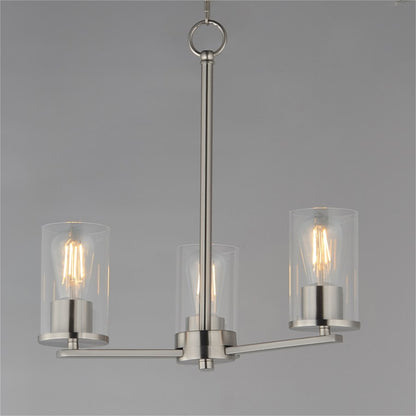Maxim Lighting Lateral 3 Light 18" Chandelier, Satin Nickel/Clear