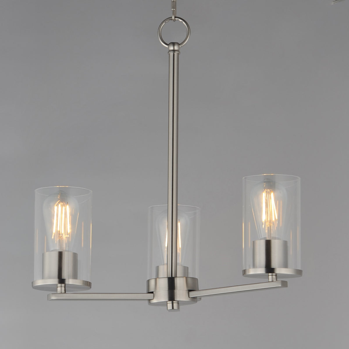 Maxim Lighting Lateral 3 Light 18" Chandelier, Satin Nickel/Clear