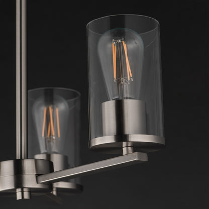 Maxim Lighting Lateral 3 Light 18" Chandelier, Satin Nickel/Clear