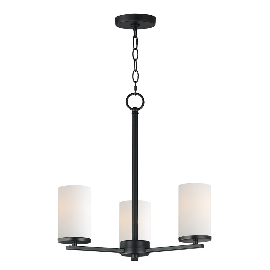 Maxim Lighting Lateral 3 Light 18" Chandelier, Black/Satin White - 10287SWBK