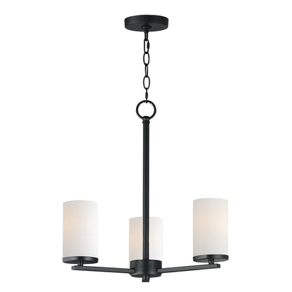 Maxim Lighting Lateral 3 Light 18" Chandelier, Black/Satin White - 10287SWBK