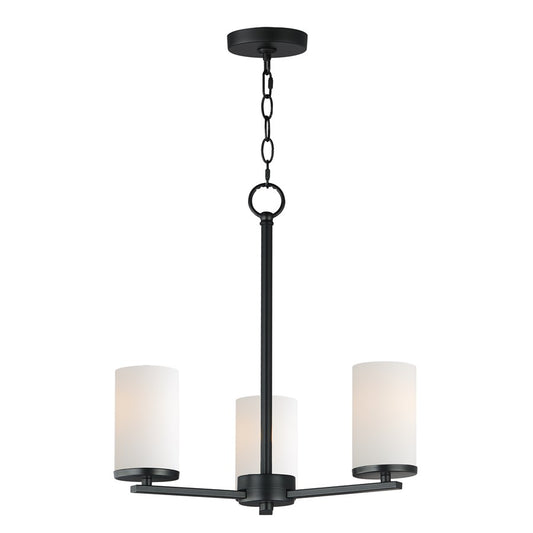 Maxim Lighting Lateral 3 Light 18" Chandelier, Black/Satin White - 10287SWBK