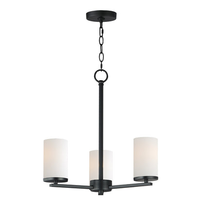 Maxim Lighting Lateral 3 Light 18" Chandelier, Black/Satin White