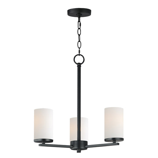 Maxim Lighting Lateral 3 Light 18" Chandelier, Black/Satin White