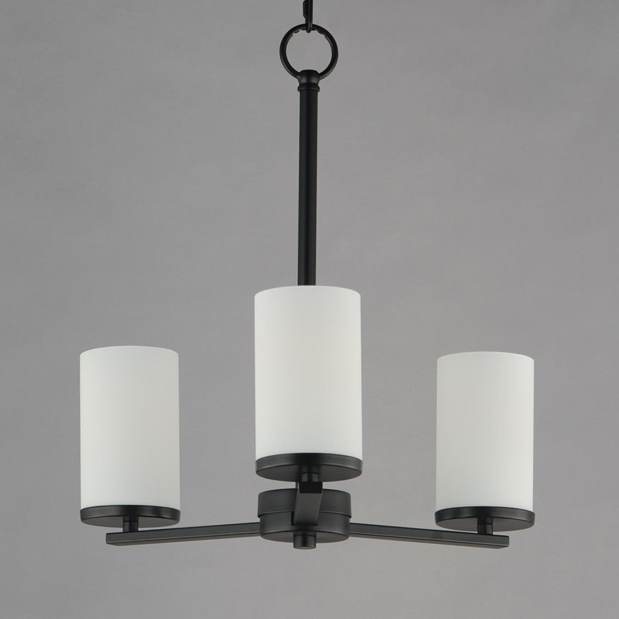 Maxim Lighting Lateral 3 Light 18" Chandelier, Black/Satin White