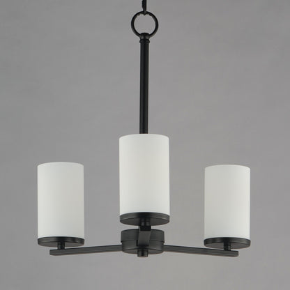 Maxim Lighting Lateral 3 Light 18" Chandelier, Black/Satin White