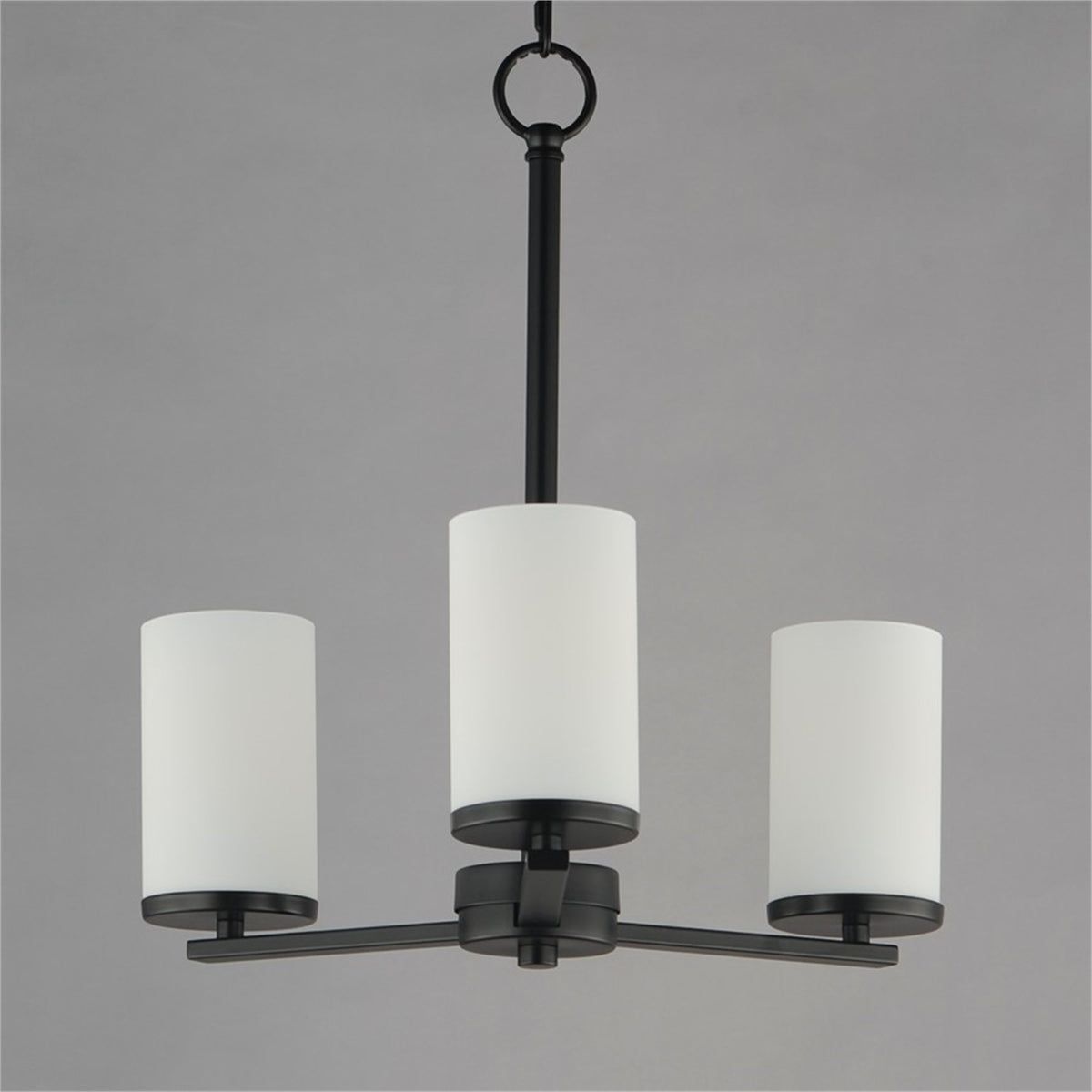 Maxim Lighting Lateral 3 Light 18" Chandelier, Black/Satin White