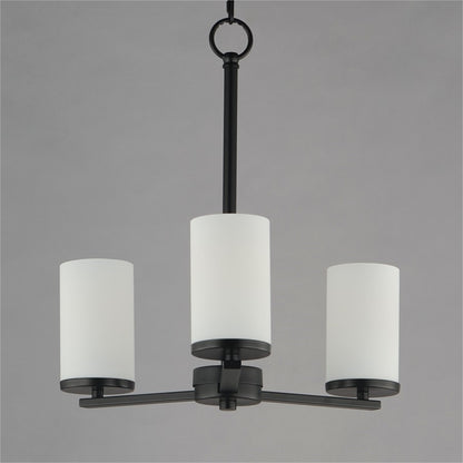 Maxim Lighting Lateral 3 Light 18" Chandelier, Black/Satin White