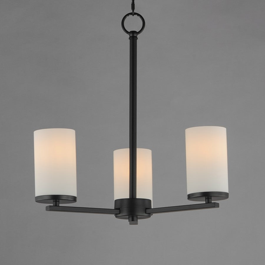 Maxim Lighting Lateral 3 Light 18" Chandelier, Black/Satin White
