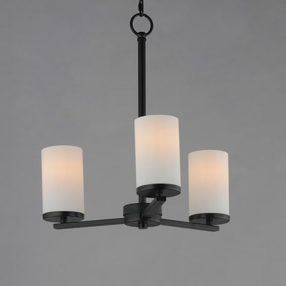 Maxim Lighting Lateral 3 Light 18" Chandelier, Black/Satin White