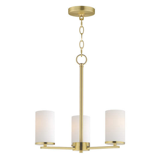Maxim Lighting Lateral 3Lt 18" Chandelier, Satin Brass/Satin White