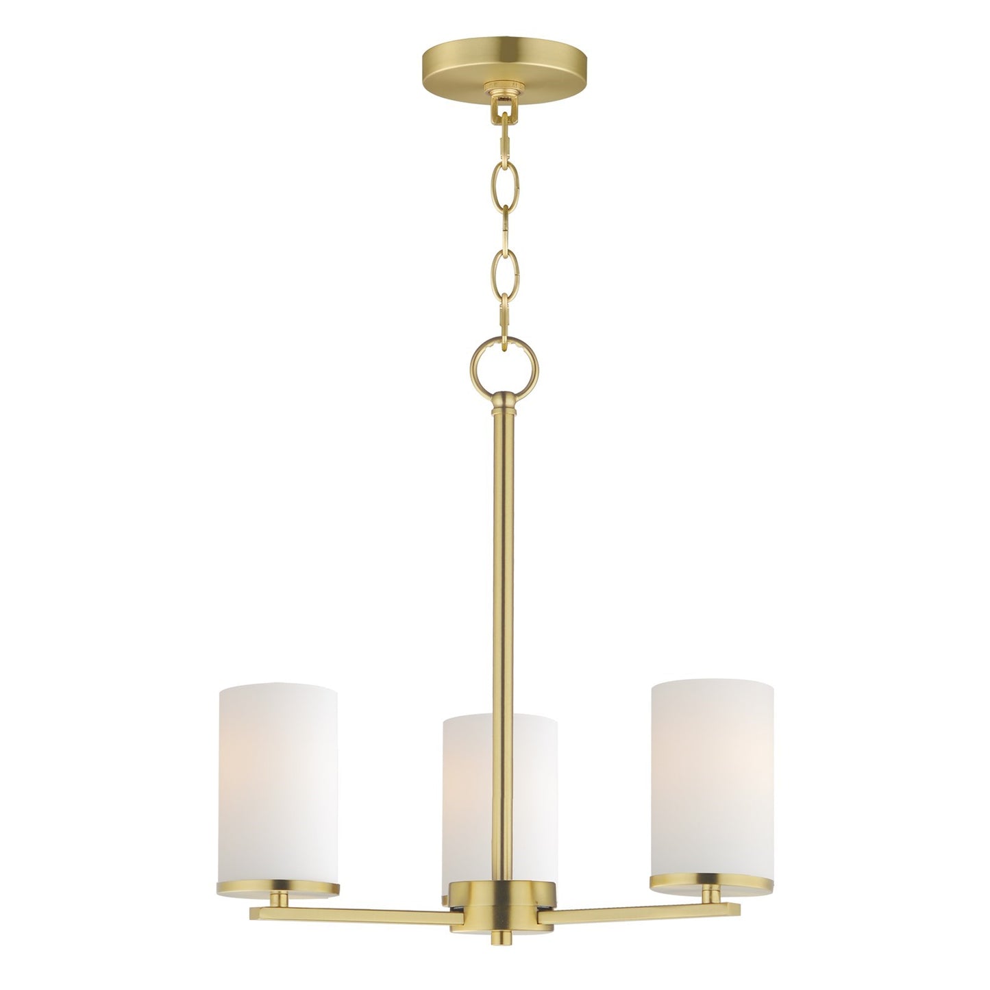 Maxim Lighting Lateral 3Lt 18" Chandelier, Satin Brass/Satin White