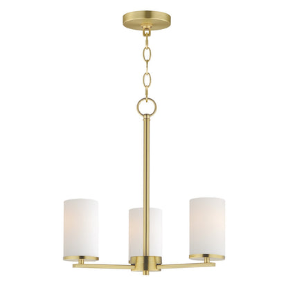 Maxim Lighting Lateral 3Lt 18" Chandelier, Satin Brass/Satin White