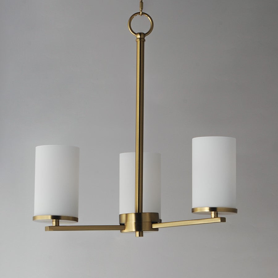 Maxim Lighting Lateral 3Lt 18" Chandelier, Satin Brass/Satin White