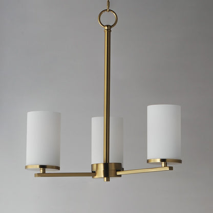 Maxim Lighting Lateral 3Lt 18" Chandelier, Satin Brass/Satin White