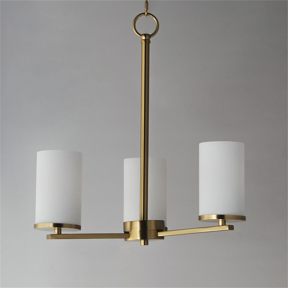 Maxim Lighting Lateral 3Lt 18" Chandelier, Satin Brass/Satin White