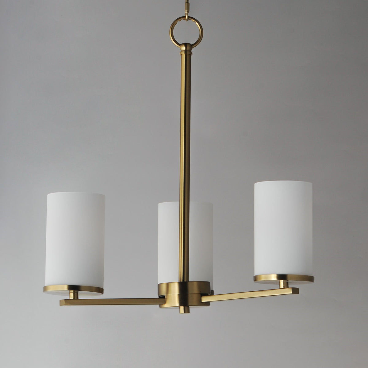 Maxim Lighting Lateral 3Lt 18" Chandelier, Satin Brass/Satin White