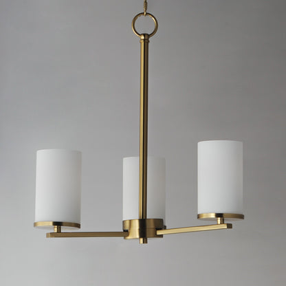 Maxim Lighting Lateral 3Lt 18" Chandelier, Satin Brass/Satin White