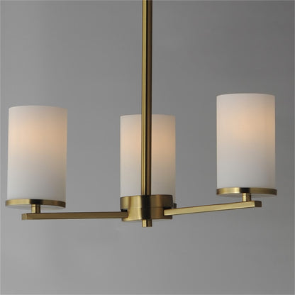 Maxim Lighting Lateral 3Lt 18" Chandelier, Satin Brass/Satin White