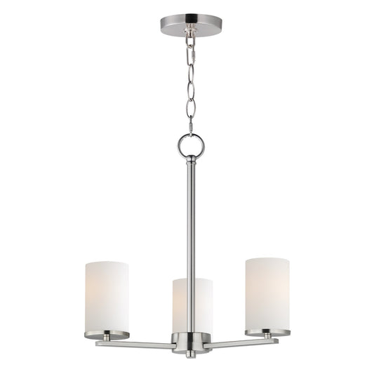 Maxim Lighting Lateral 3Lt 18" Chandelier, Satin Nickel/Satin White