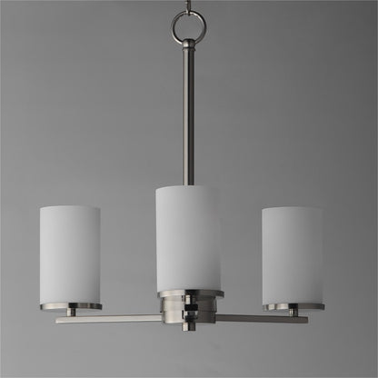 Maxim Lighting Lateral 3Lt 18" Chandelier, Satin Nickel/Satin White