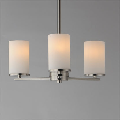 Maxim Lighting Lateral 3Lt 18" Chandelier, Satin Nickel/Satin White