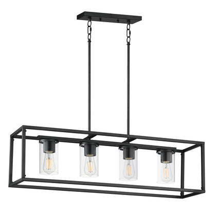 Maxim Lighting Lateral 4 Light 10" Linear Pendant, Black/Clear