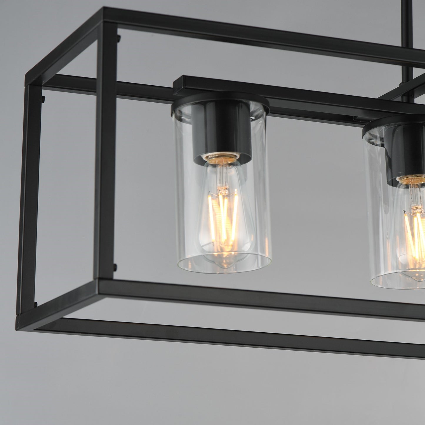 Maxim Lighting Lateral 4 Light 10" Linear Pendant, Black/Clear