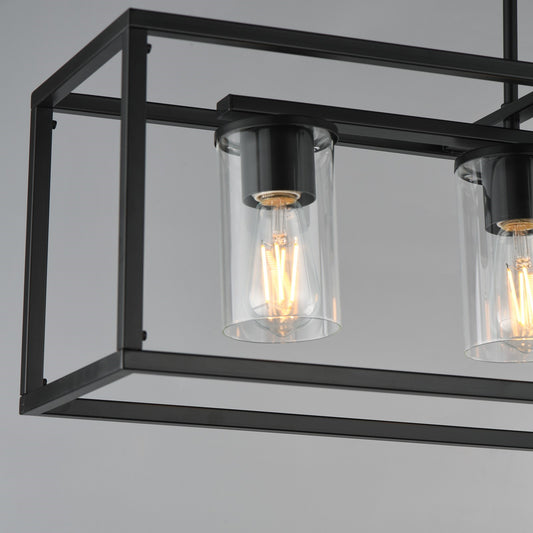 Maxim Lighting Lateral 4 Light 10" Linear Pendant, Black/Clear - 10288CLBK
