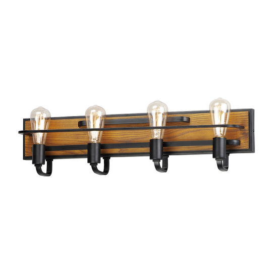 Maxim Lighting Black Forest 4-Light Bath Vanity, Black/Ashbury