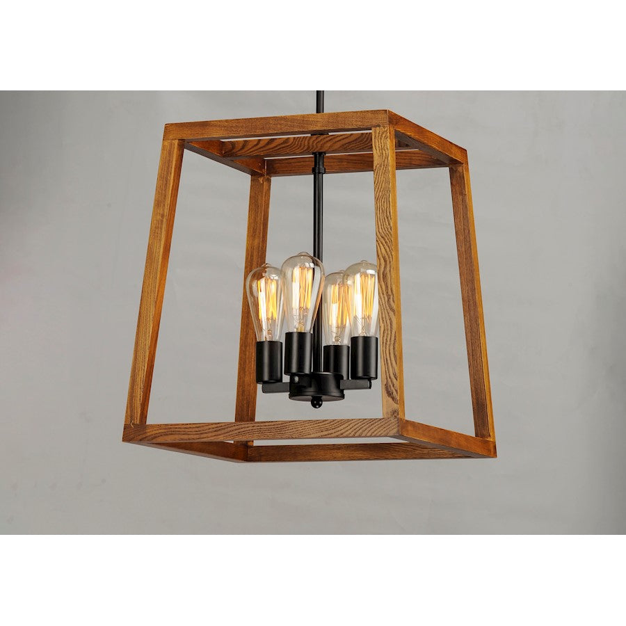 4-Light Small Chandelier, Black