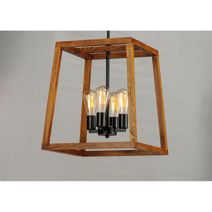 4-Light Small Chandelier, Black