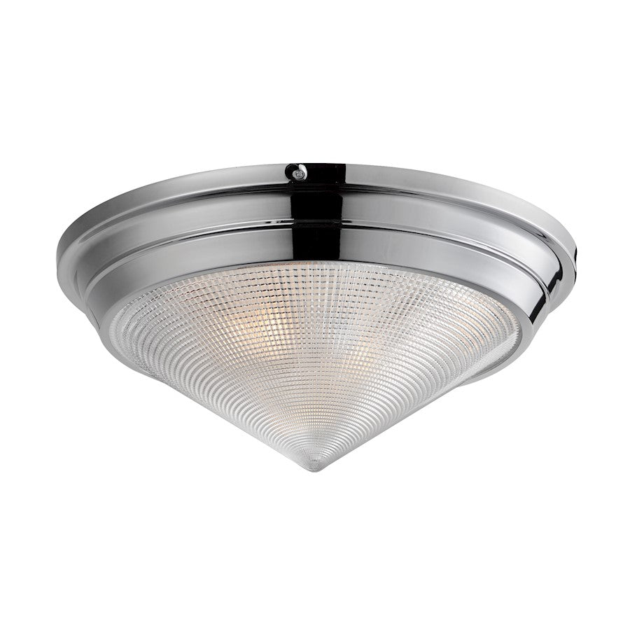 Maxim Lighting Hargreaves 3Lt Flush Mount, Nickel/Prairie Rib Frost