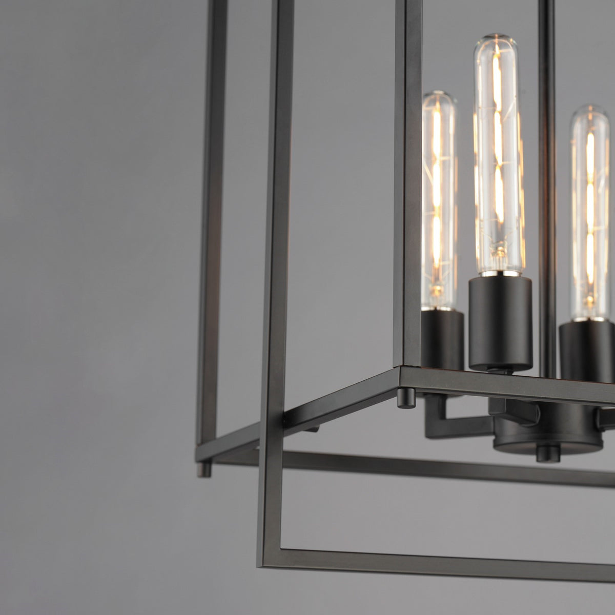 Maxim Lighting Gridline 15in 4-Light Pendant | Modern Black Steel Open Frame | Kitchen Island & Dining Room | 15 x 14 x 24 in | Model 10412BK