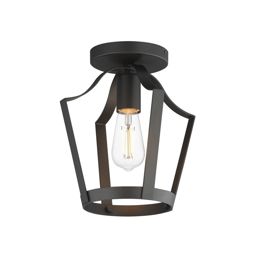 Maxim Lighting Arden 1 Light 10.25" Semi-Flush Mount, Black - 10421BK