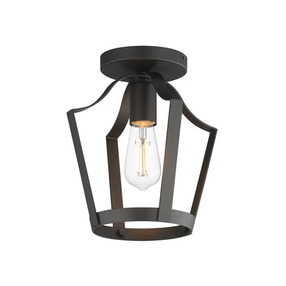 Maxim Lighting Arden 1 Light 10.25" Semi-Flush Mount, Black - 10421BK