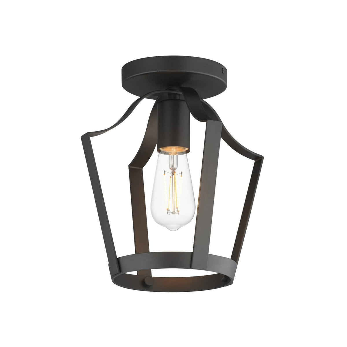 Maxim Lighting Arden 1 Light 10.25" Semi-Flush Mount, Black