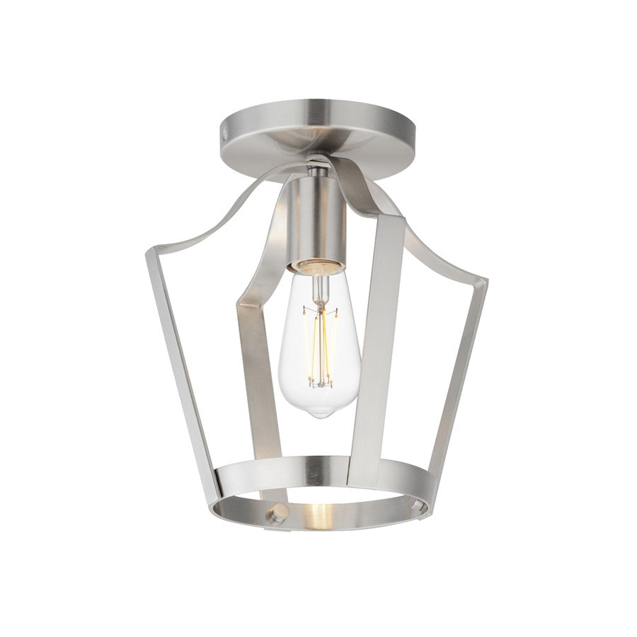 Maxim Lighting Arden 1 Light 10.25" Semi-Flush Mount, Satin Nickel - 10421SN