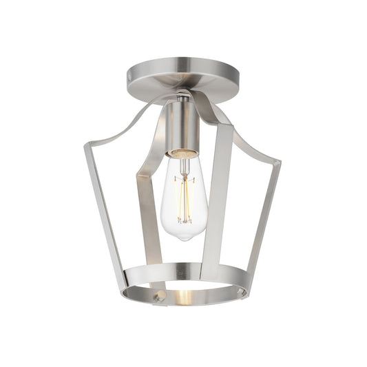 Maxim Lighting Arden 1 Light 10.25" Semi-Flush Mount, Satin Nickel