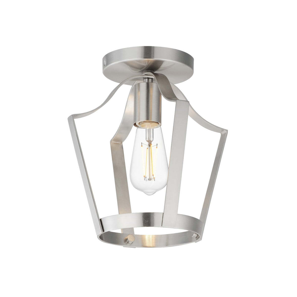 Maxim Lighting Arden 1 Light 10.25" Semi-Flush Mount, Satin Nickel