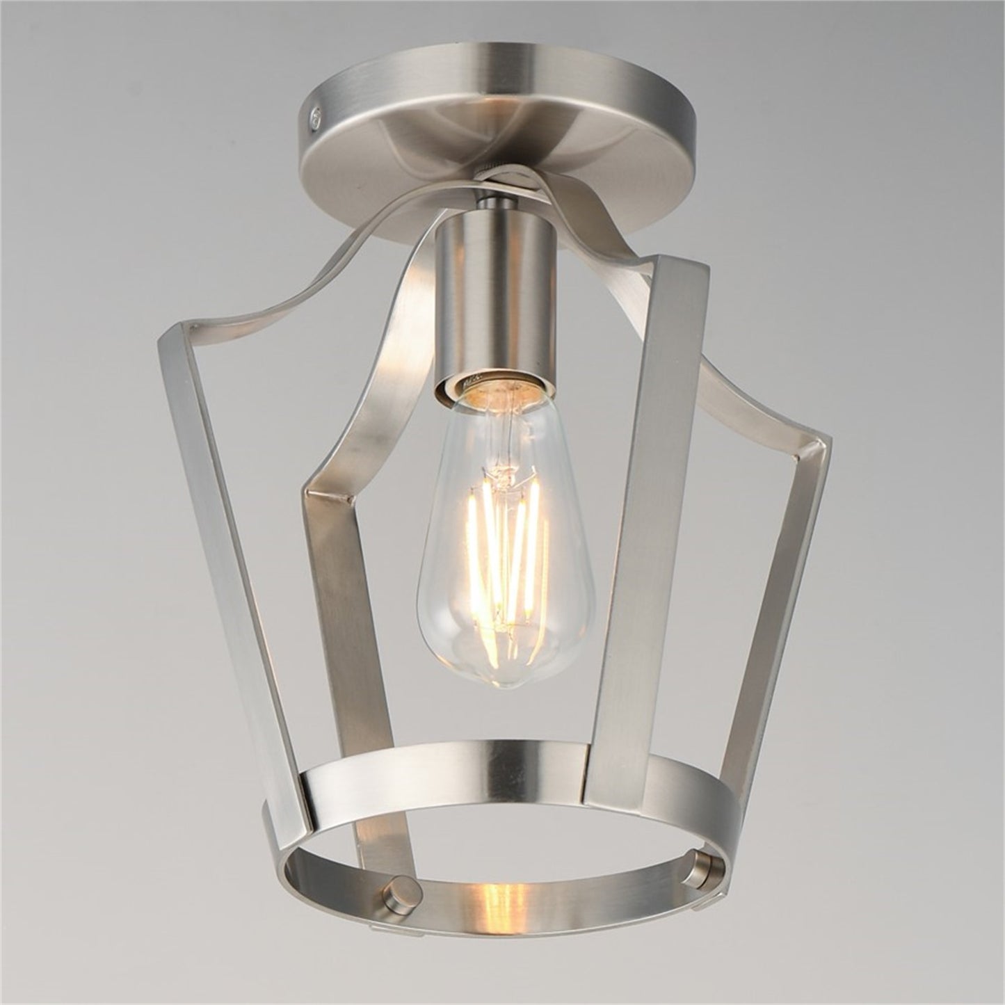 Maxim Lighting Arden 1 Light 10.25" Semi-Flush Mount, Satin Nickel