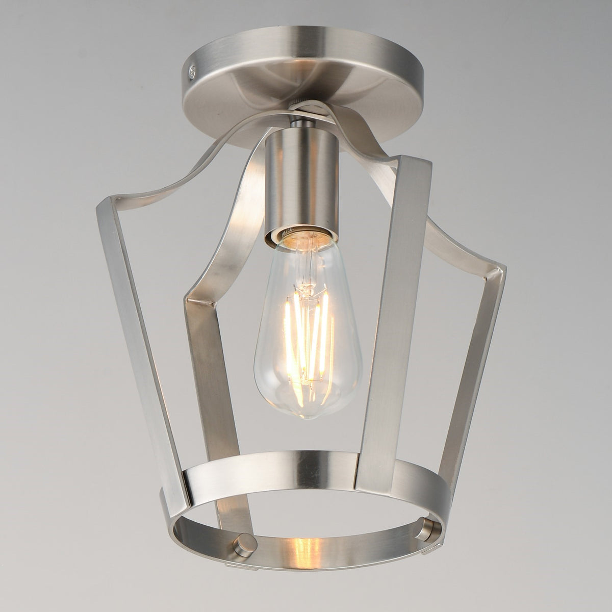 Maxim Lighting Arden 1 Light 10.25" Semi-Flush Mount, Satin Nickel