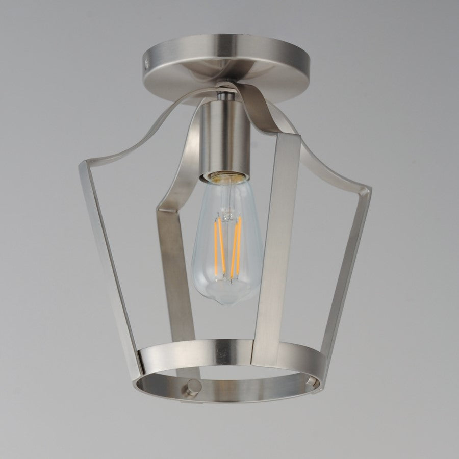 Maxim Lighting Arden 1 Light 10.25" Semi-Flush Mount, Satin Nickel