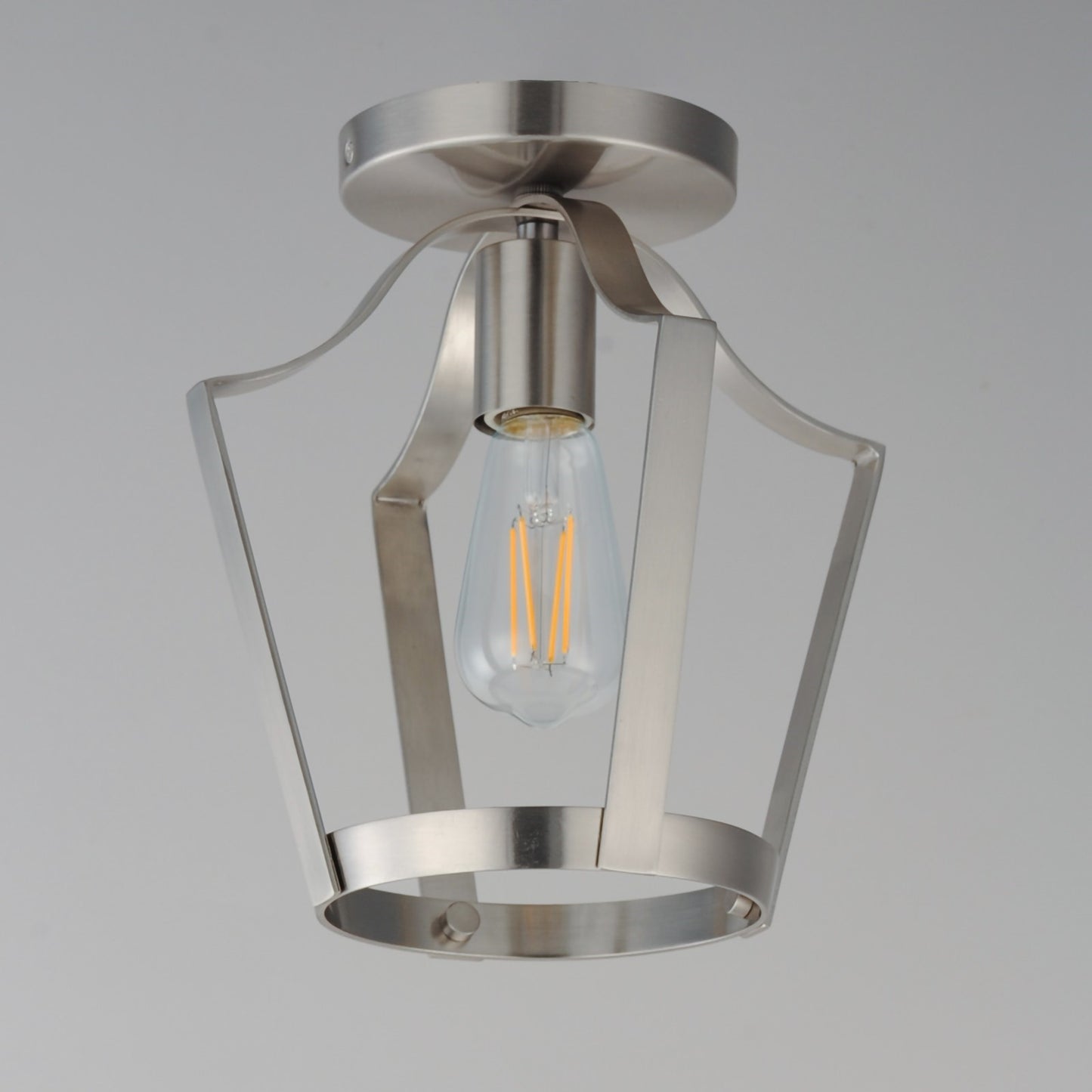 Maxim Lighting Arden 1 Light 10.25" Semi-Flush Mount, Satin Nickel