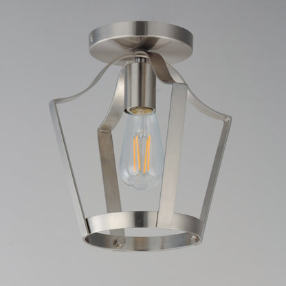 Maxim Lighting Arden 1 Light 10.25" Semi-Flush Mount, Satin Nickel
